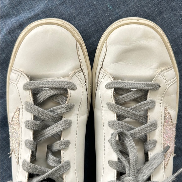 Golden Goose White Sneakers with Glitter Star Accent - Picture 6 of 9